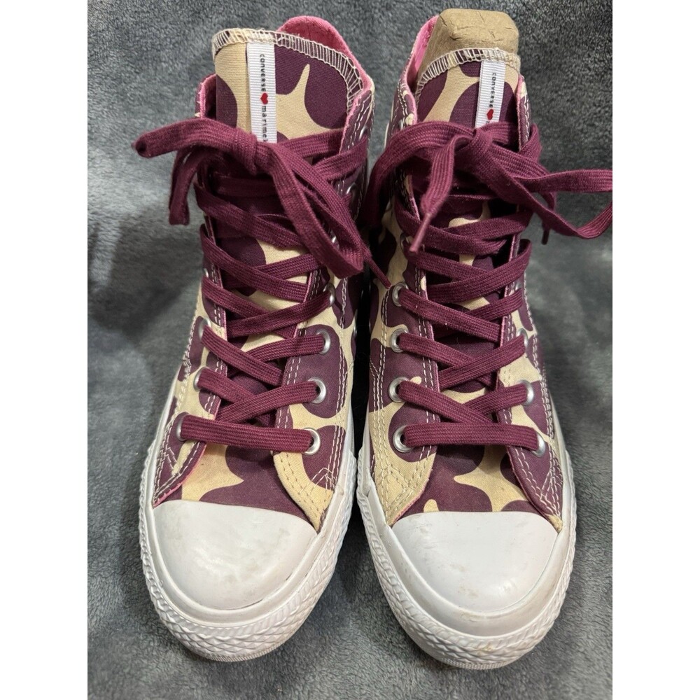 Converse All Star Marimekko Cream And Purple Groovy High Top Shoes Size Woman 7 - Picture 3 of 12